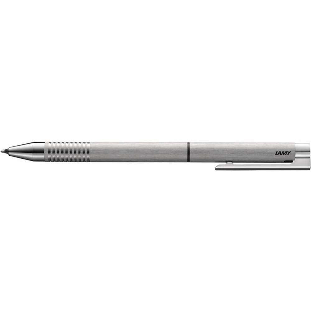 Lamy Logo Brushed Stainless Steel Twin Multisystem Pen - Silver