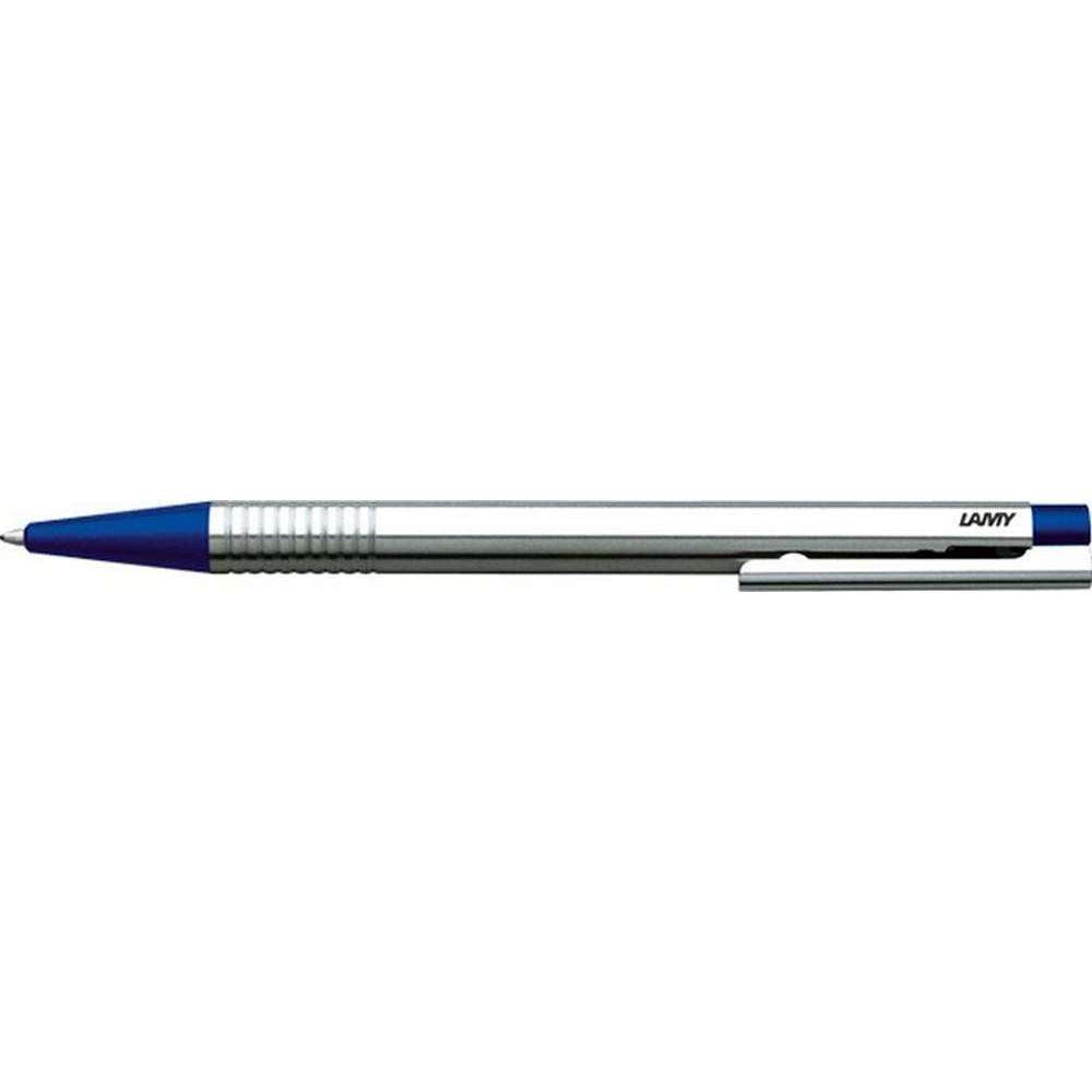 Lamy Logo Matte Stainless Steel Ballpoint Pen - Blue