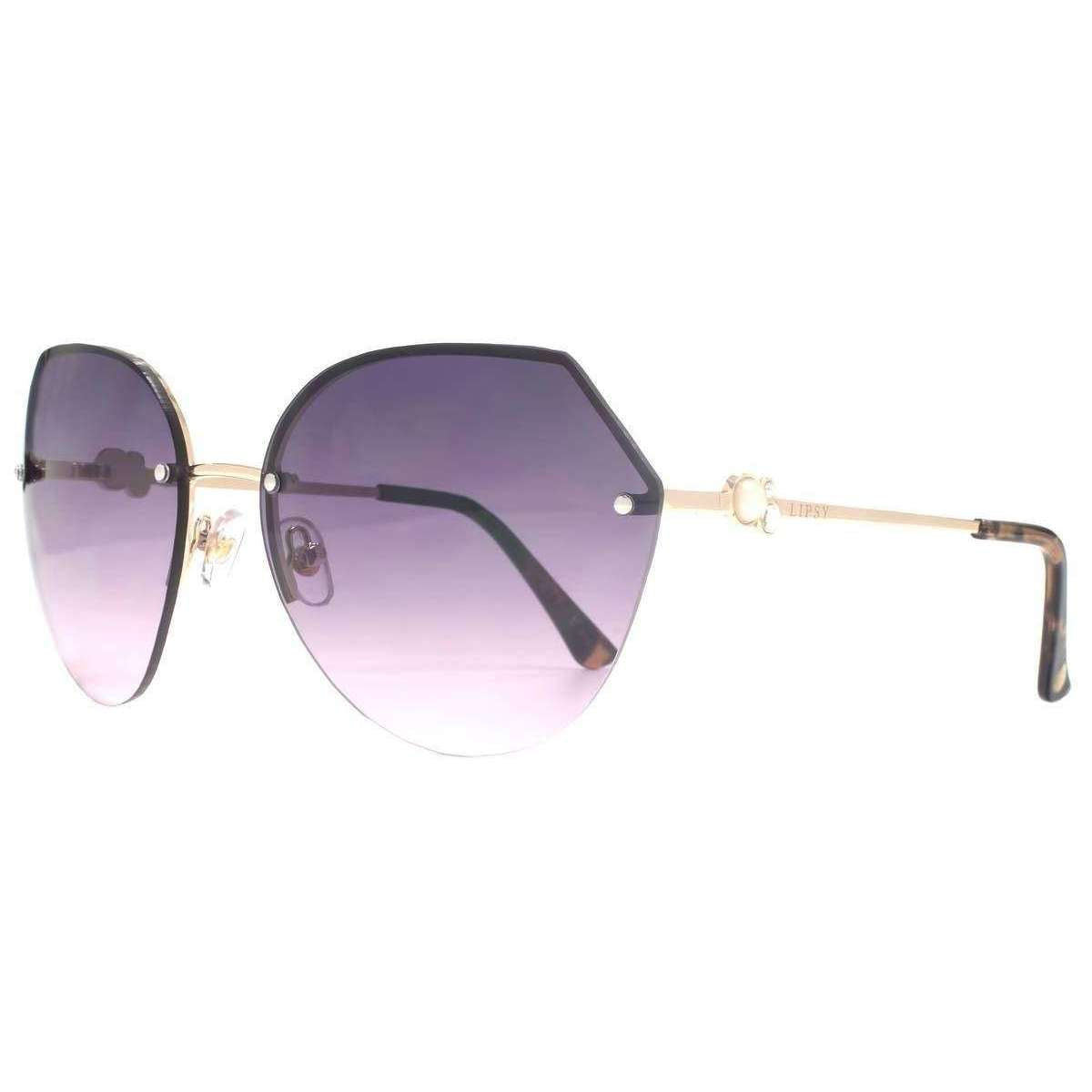 Lipsy London Hexagon Rimless Sunglasses - Light Gold