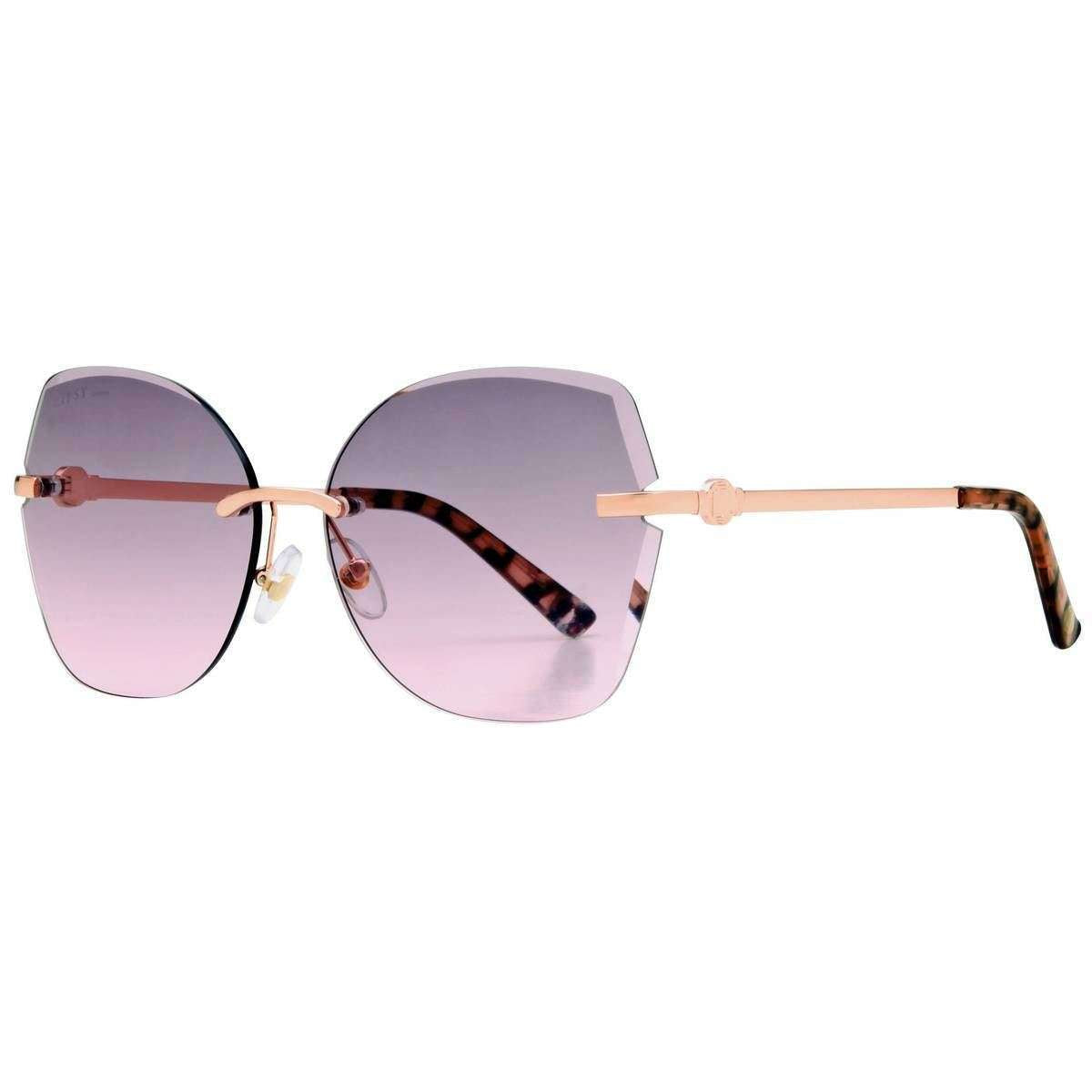 Lipsy London Metal Rimless Geometric Sunglasses - Rose Gold