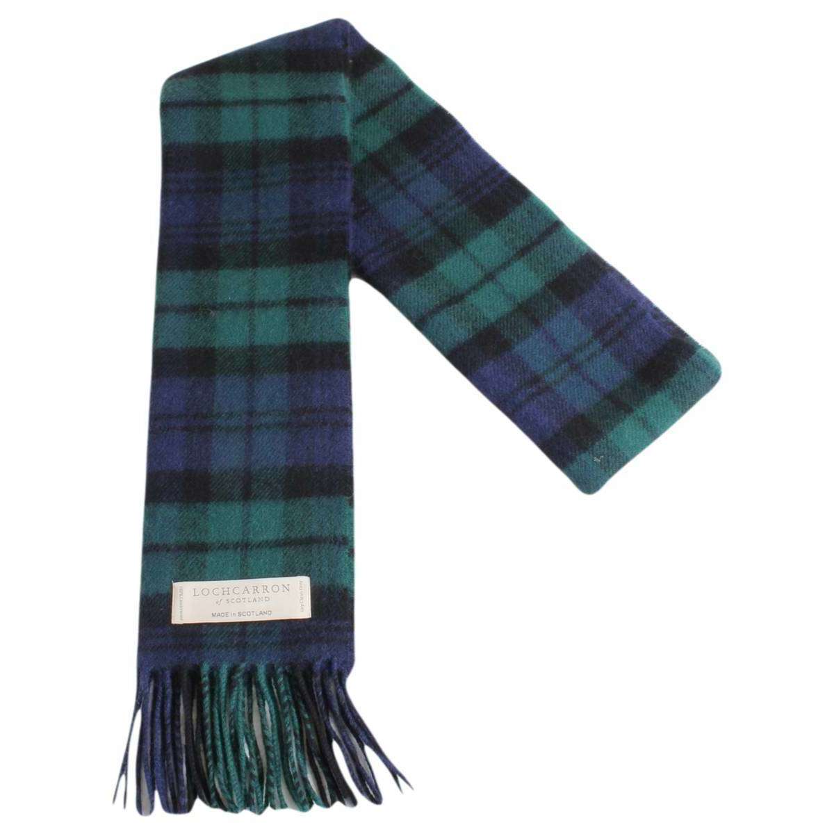 Locharron of Scotland Black Watch Modern Lambwool Scarf - Dark Green/Navy/Black