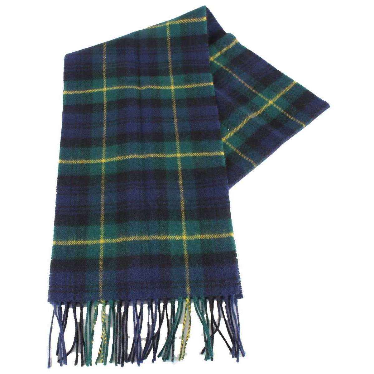 Locharron of Scotland Bowhill Gordon Clan Modern Lambswool Scarf - Navy/Green