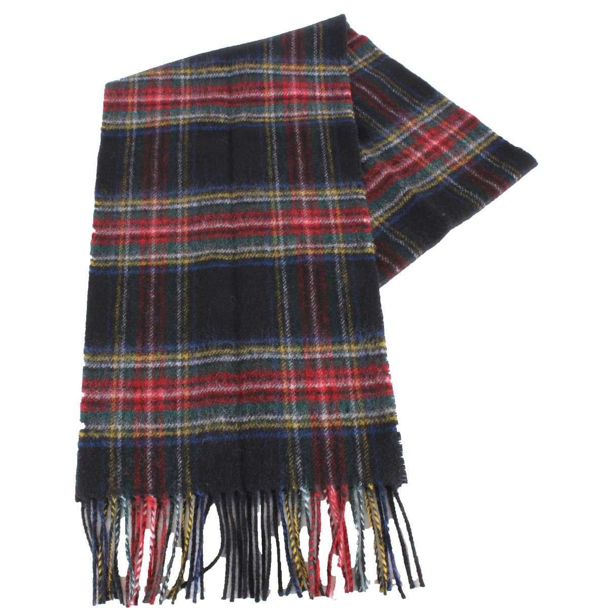 Locharron of Scotland Bowhill Stewart Modern Lambswool Scarf - Black