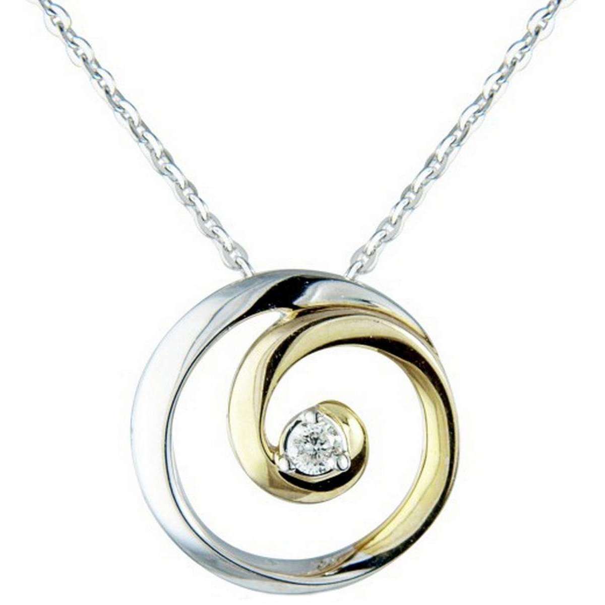 Mark Milton Diamond Circle Pendant - Yellow Gold/Silver