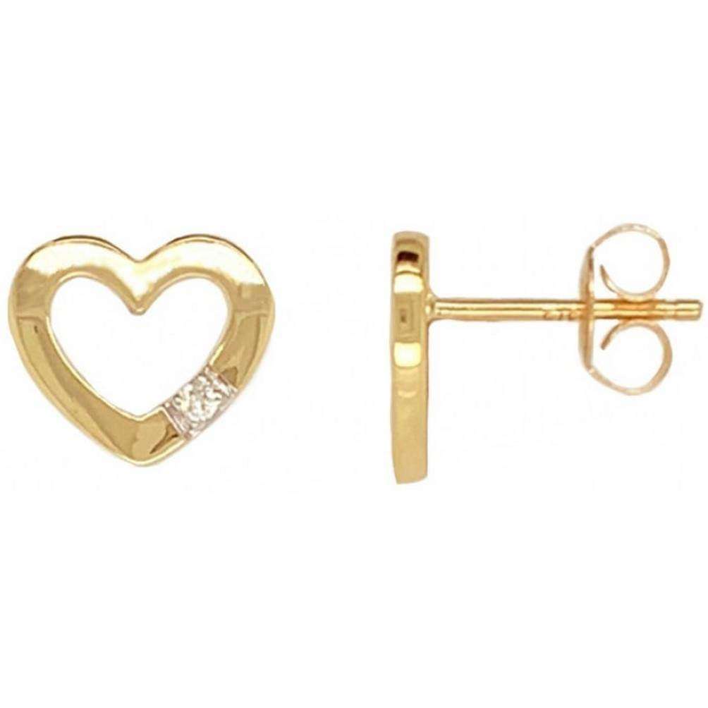 Mark Milton Diamond Heart Earrings  - Gold