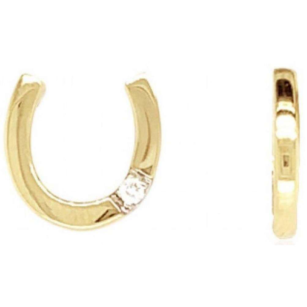 Mark Milton Diamond Horseshoe Earrings  - Gold