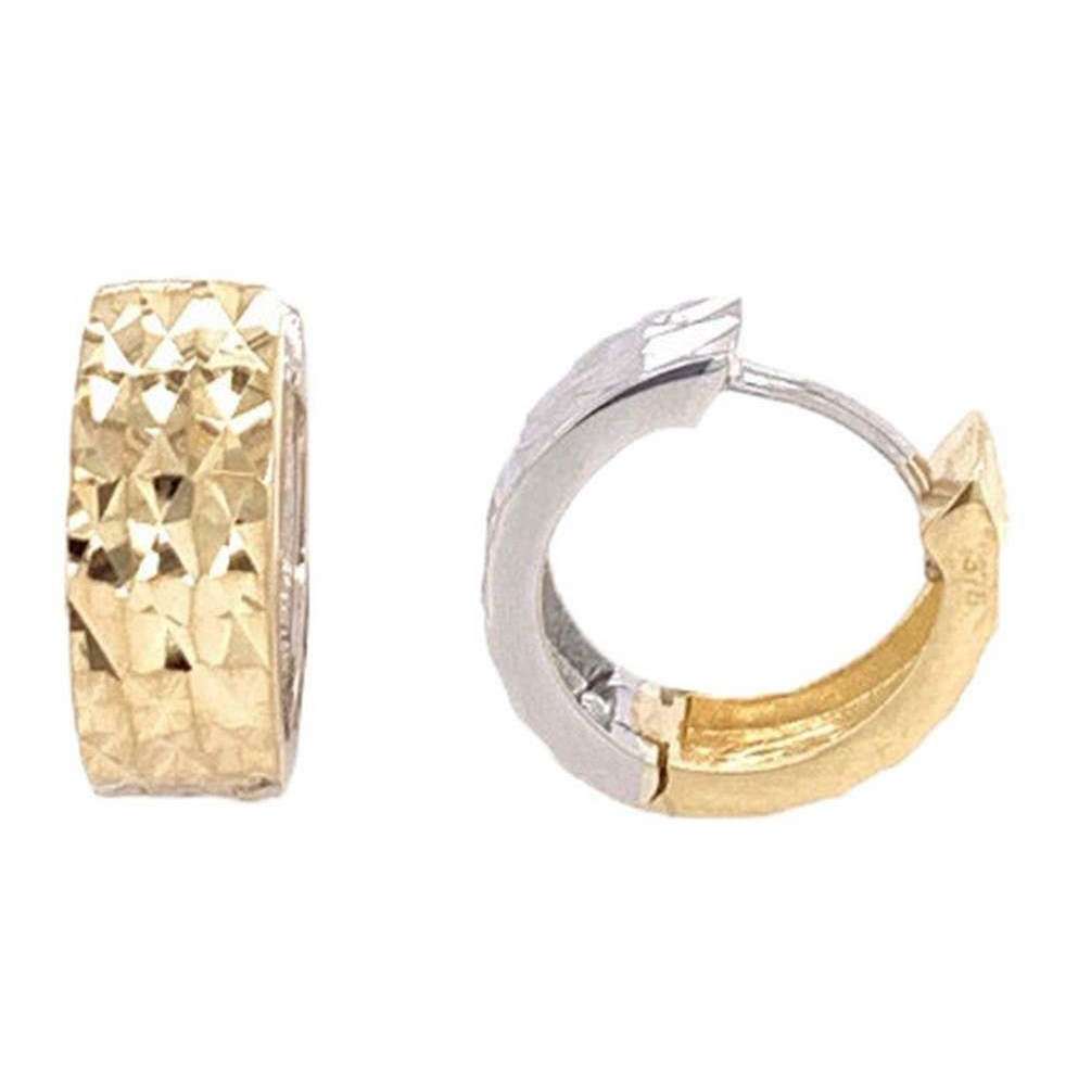 Mark Milton Hammered Hoop Earrings - Yellow Gold/White Gold