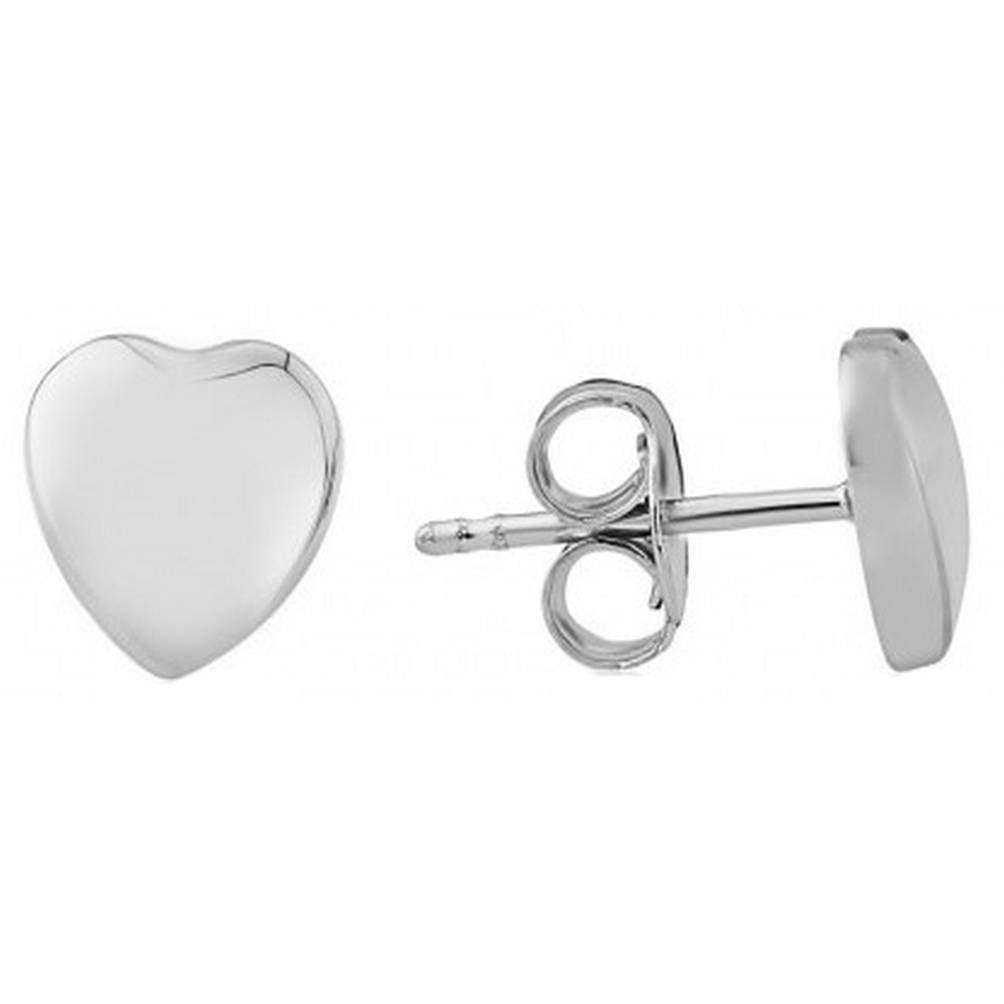 Mark Milton Heart Stud Earrings - White Gold