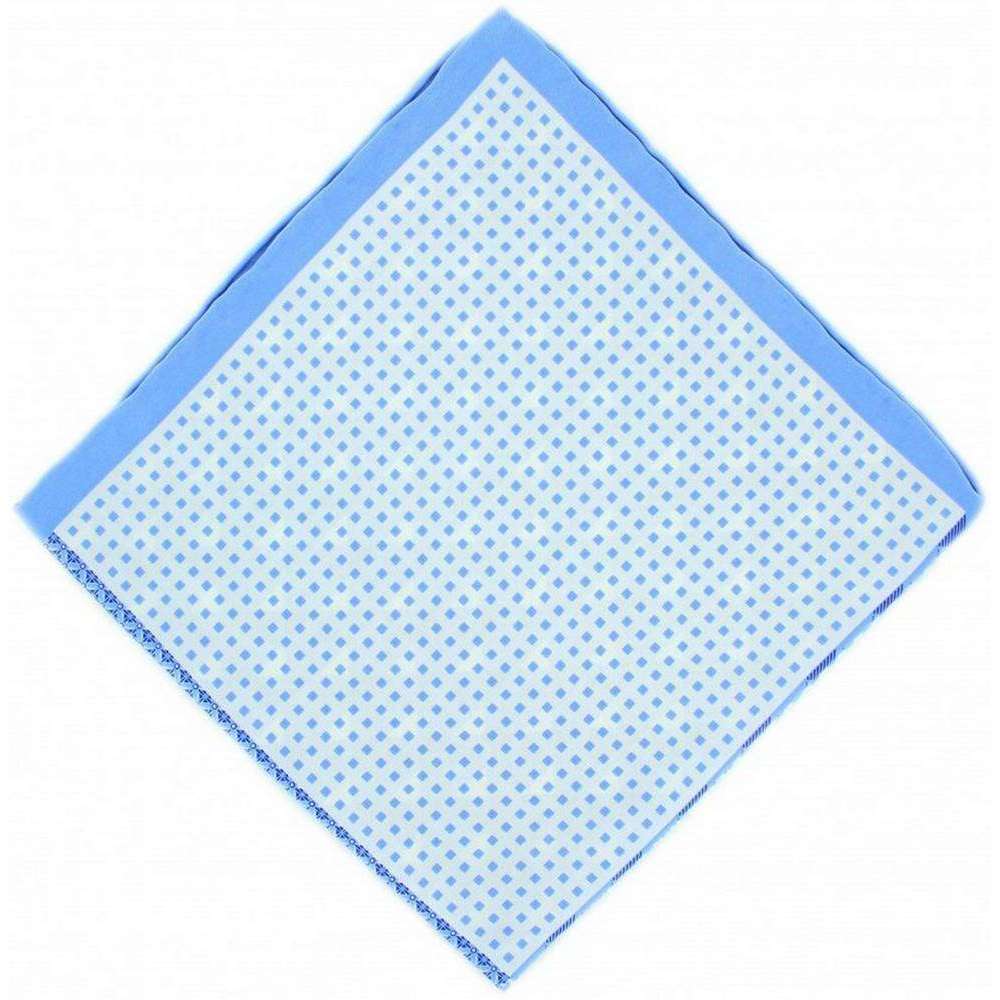 Michelsons of London 4 Pattern Silk Pocket Square - Ice Blue