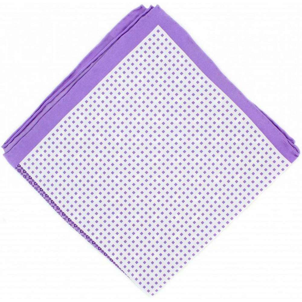 Michelsons of London 4 Pattern Silk Pocket Square - Lilac