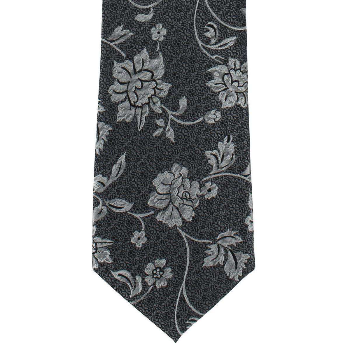 Michelsons of London Baroque Floral Silk Tie - Grey