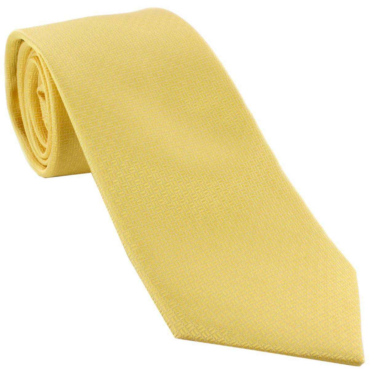 Michelsons of London Basket Weave Silk Tie - Yellow