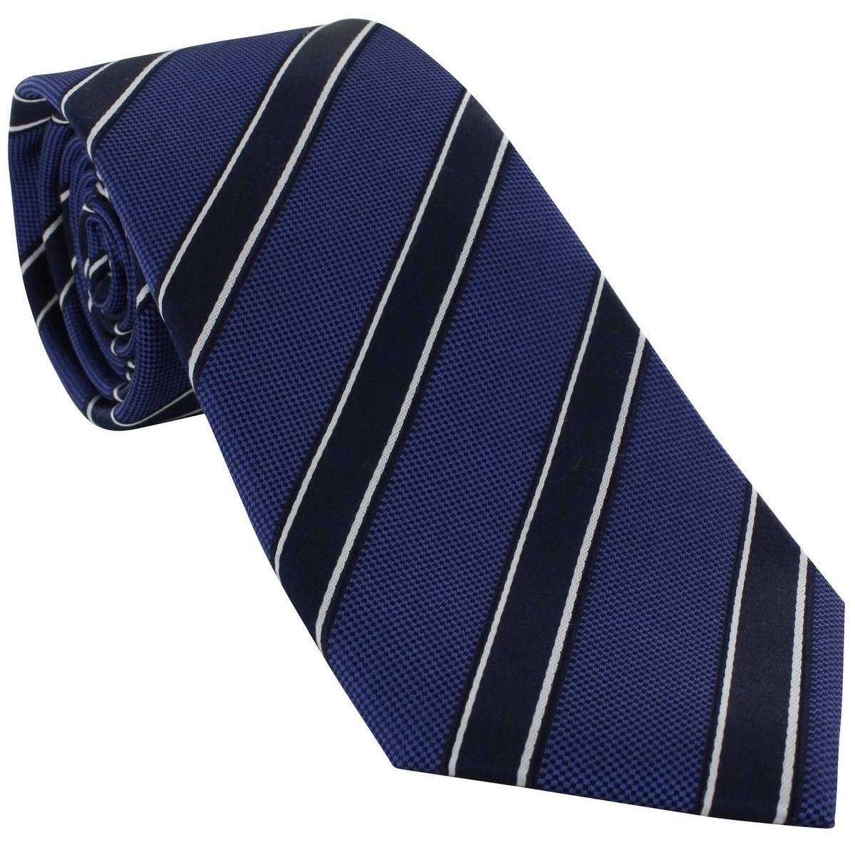 Michelsons of London Classic Bar Stripe Silk Tie - Royal Blue