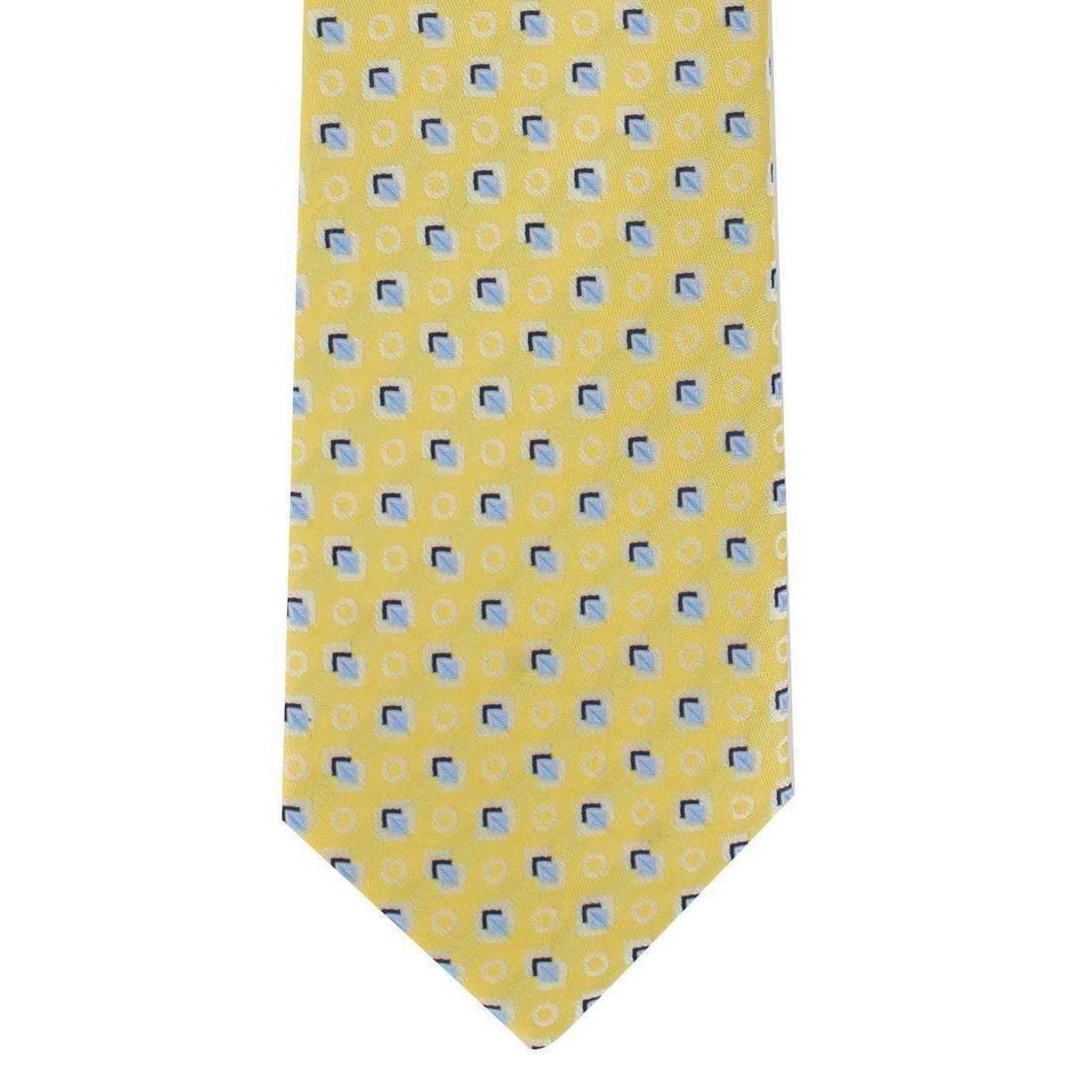 michelsons of london diamond motif polyester tie - yellow