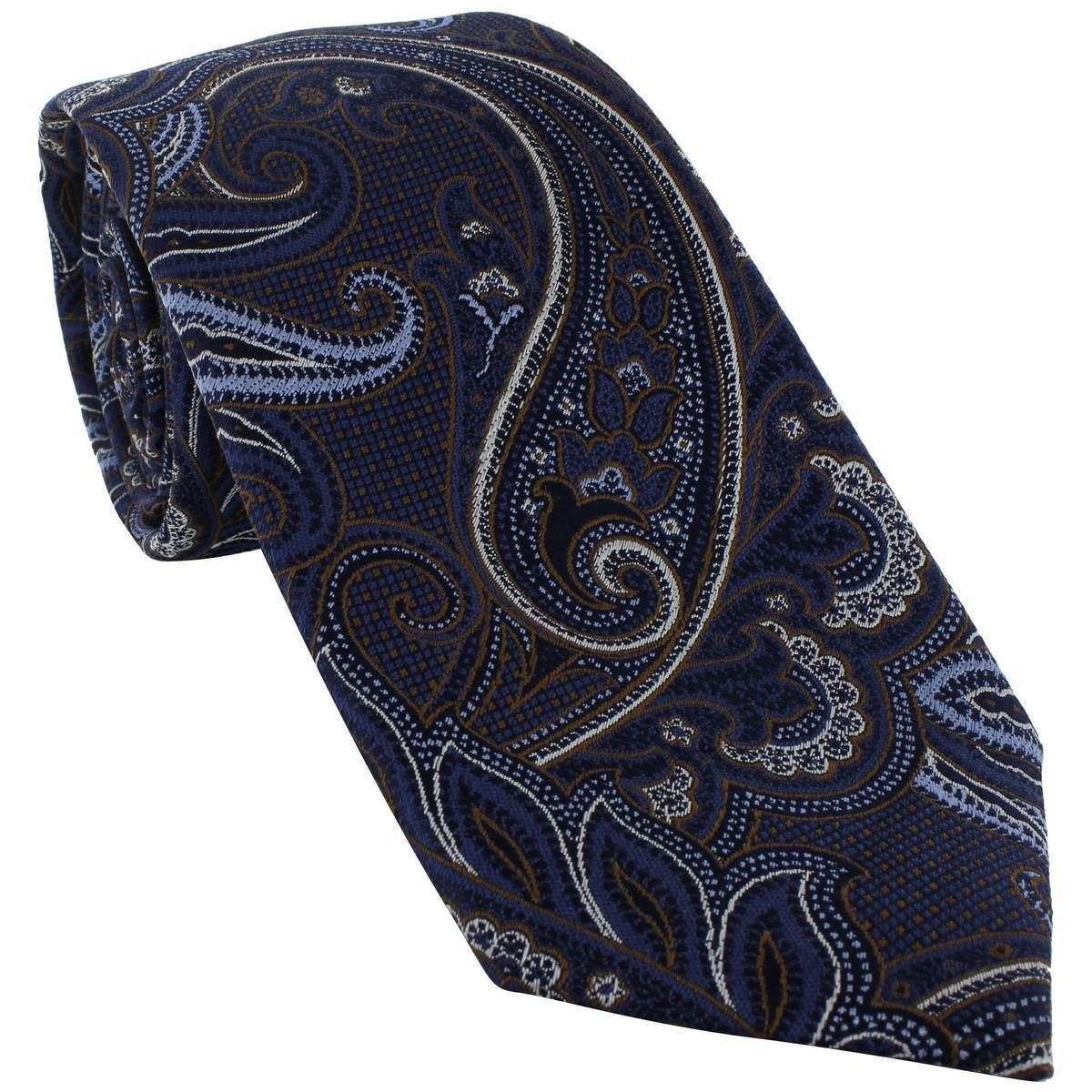 Michelsons of London Extravagant Paisley Silk Tie - Brown