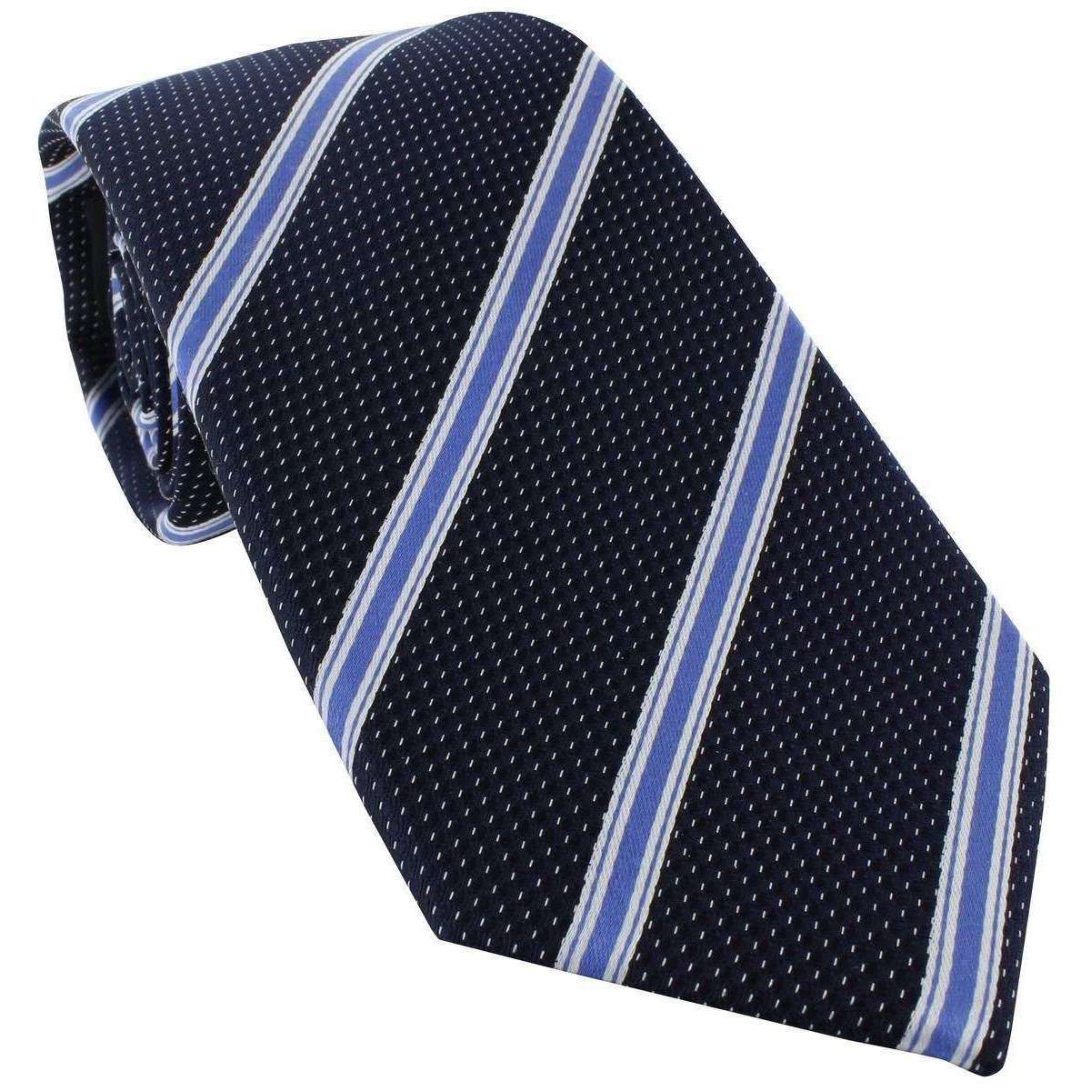 Michelsons of London Fleck Stripe Silk Tie - Blue