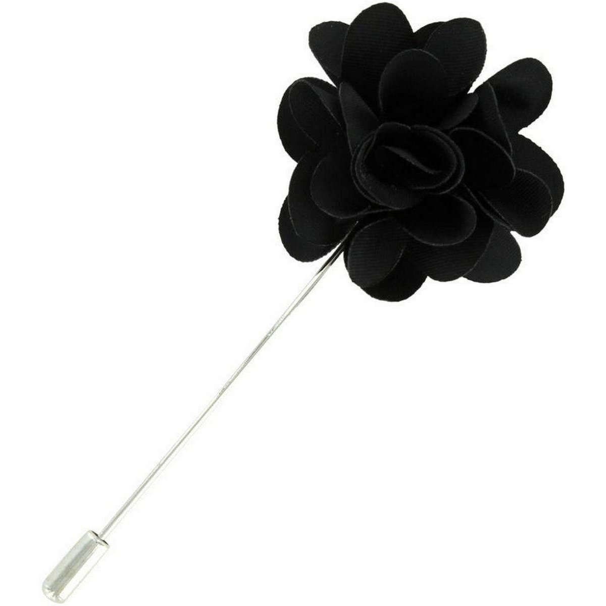 Michelsons of London Flower Lapel Pin - Black