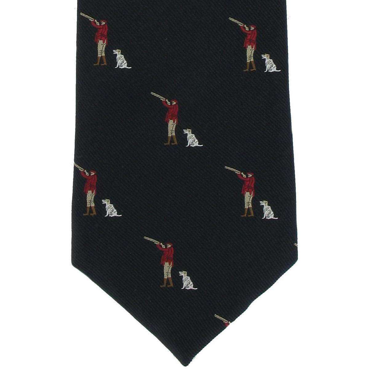 Michelsons of London Gun Man & Gun Dog Silk Tie - Blue