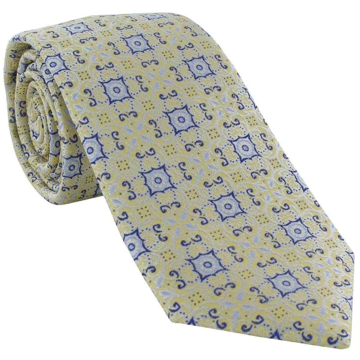 Michelsons of London Linking Medallion Silk Tie - Yellow