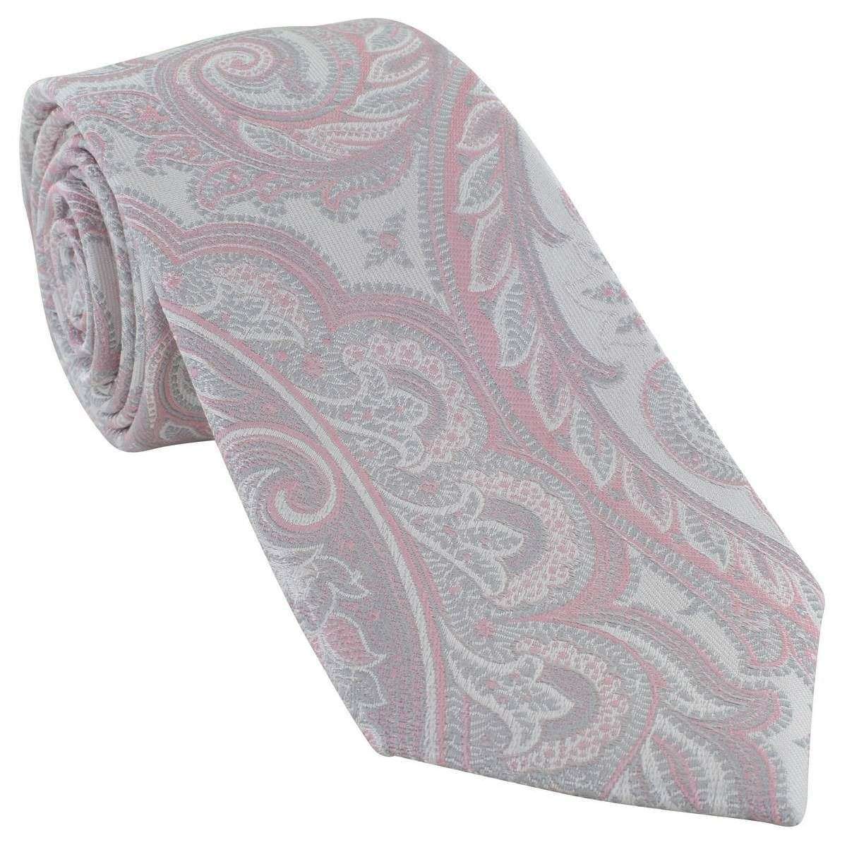 Michelsons of London Luxury Paisley Silk Tie - Pink