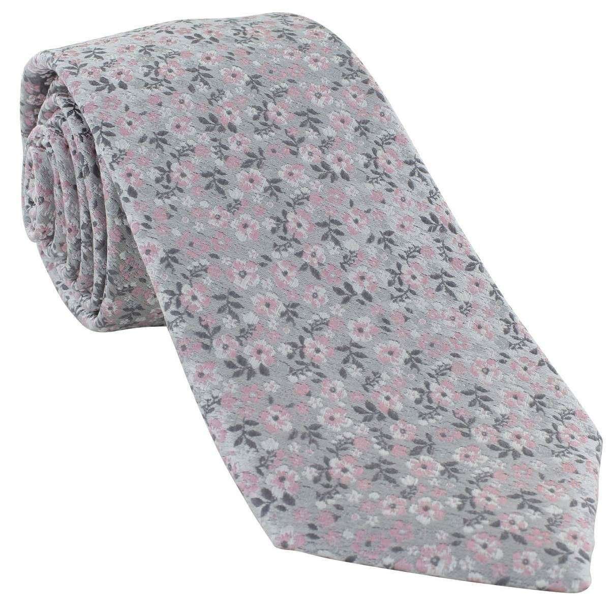 Michelsons of London Micro Floral Silk Tie - Pink