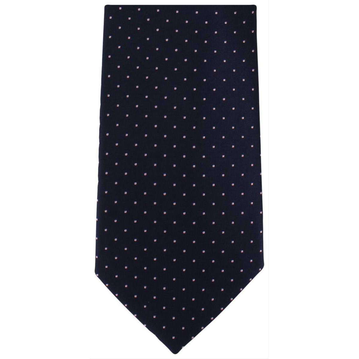 Michelsons of London Mini Spots Extra Long Polyester Tie - Navy