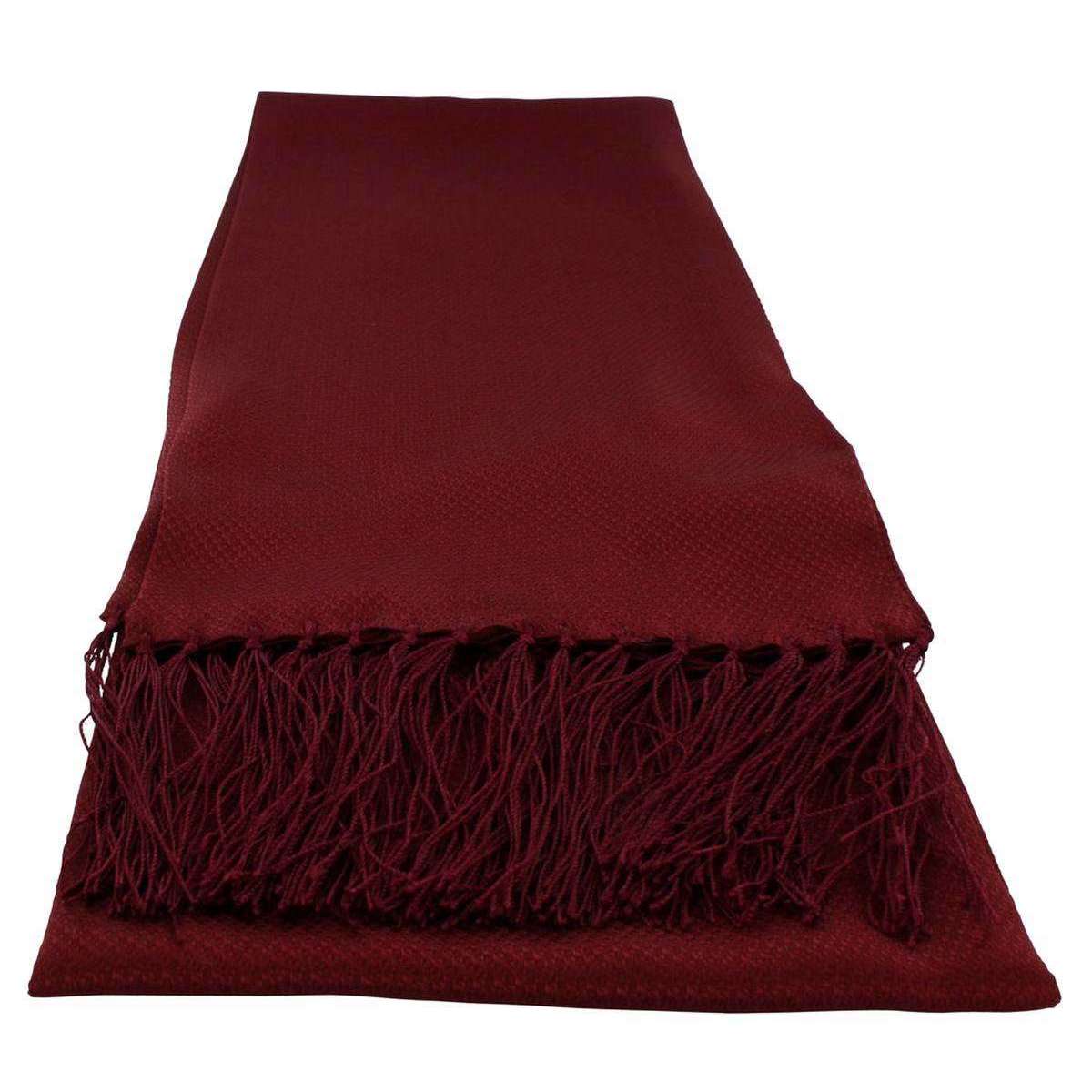 Michelsons of London Narrow Textured Silk Dress Scarf - Wine