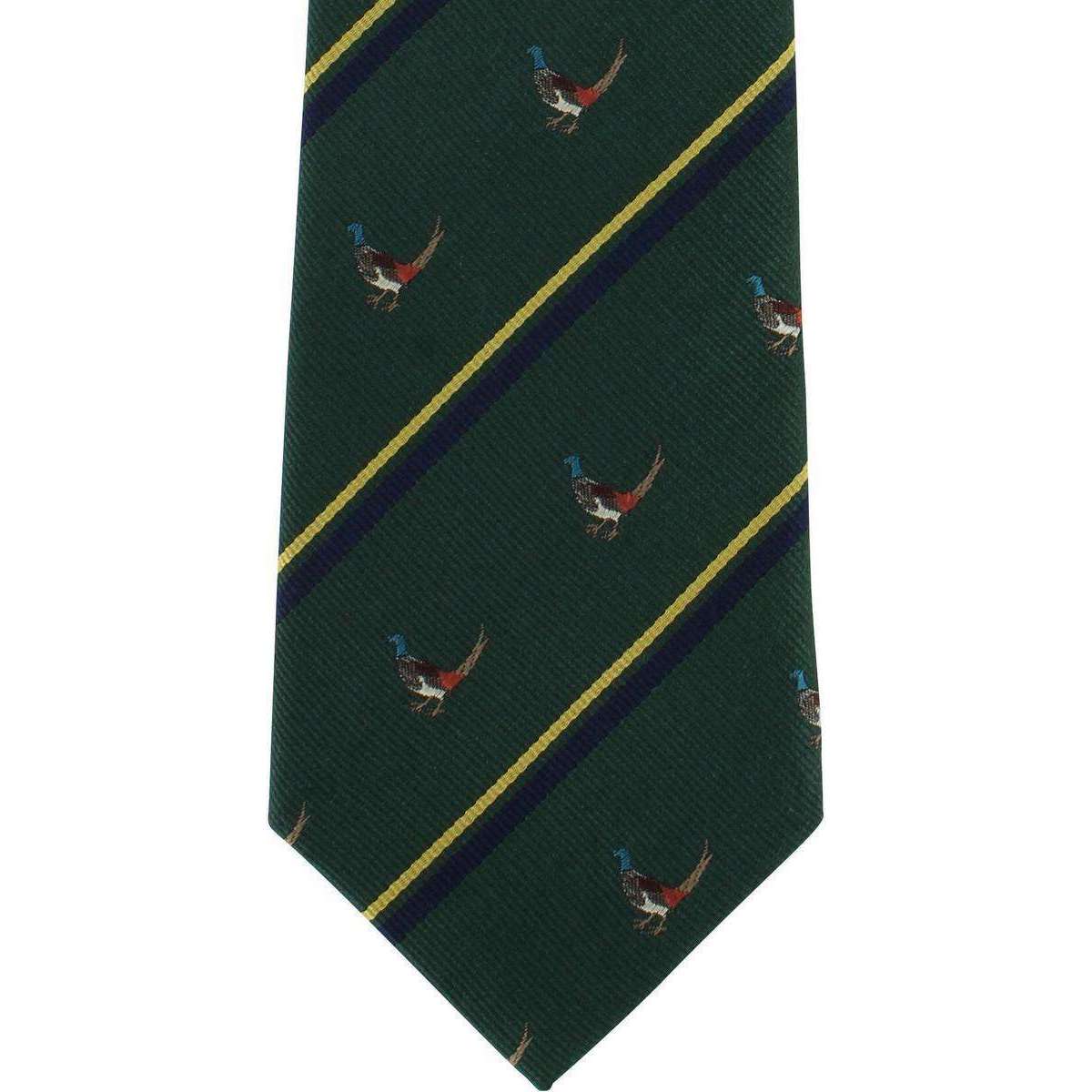 Michelsons of London Pheasant Silk Tie - Green