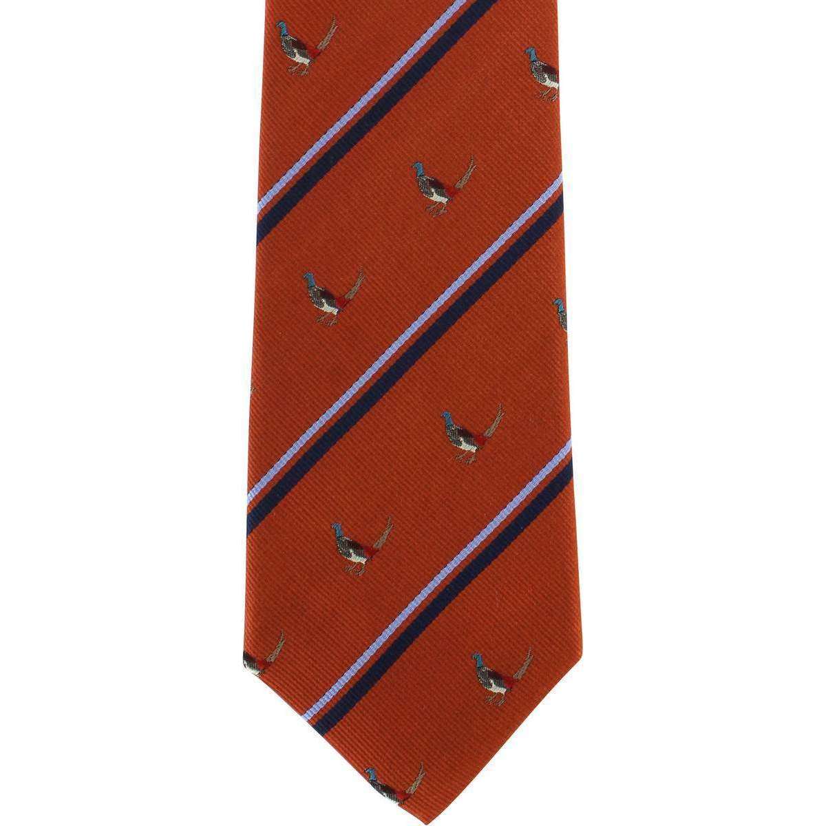 Michelsons of London Pheasant Silk Tie - Orange