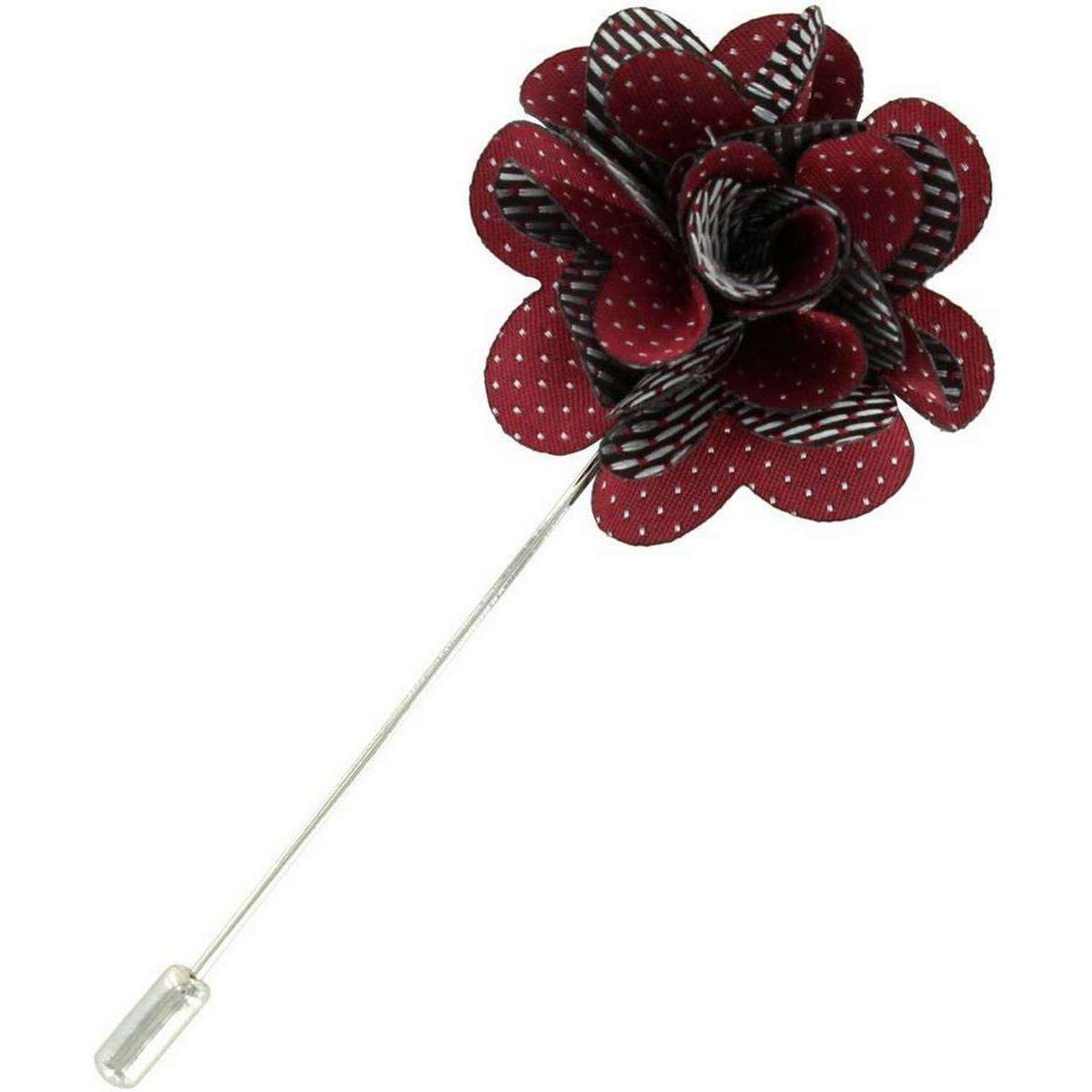 Michelsons of London Pin Dot Flower Lapel Pin - Wine