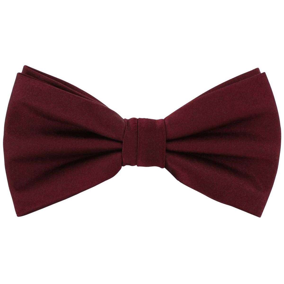 Michelsons of London Plain Silk Bow Tie - Wine