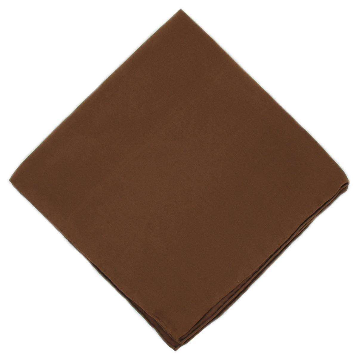 Michelsons of London Plain Silk Handkerchief - Brown