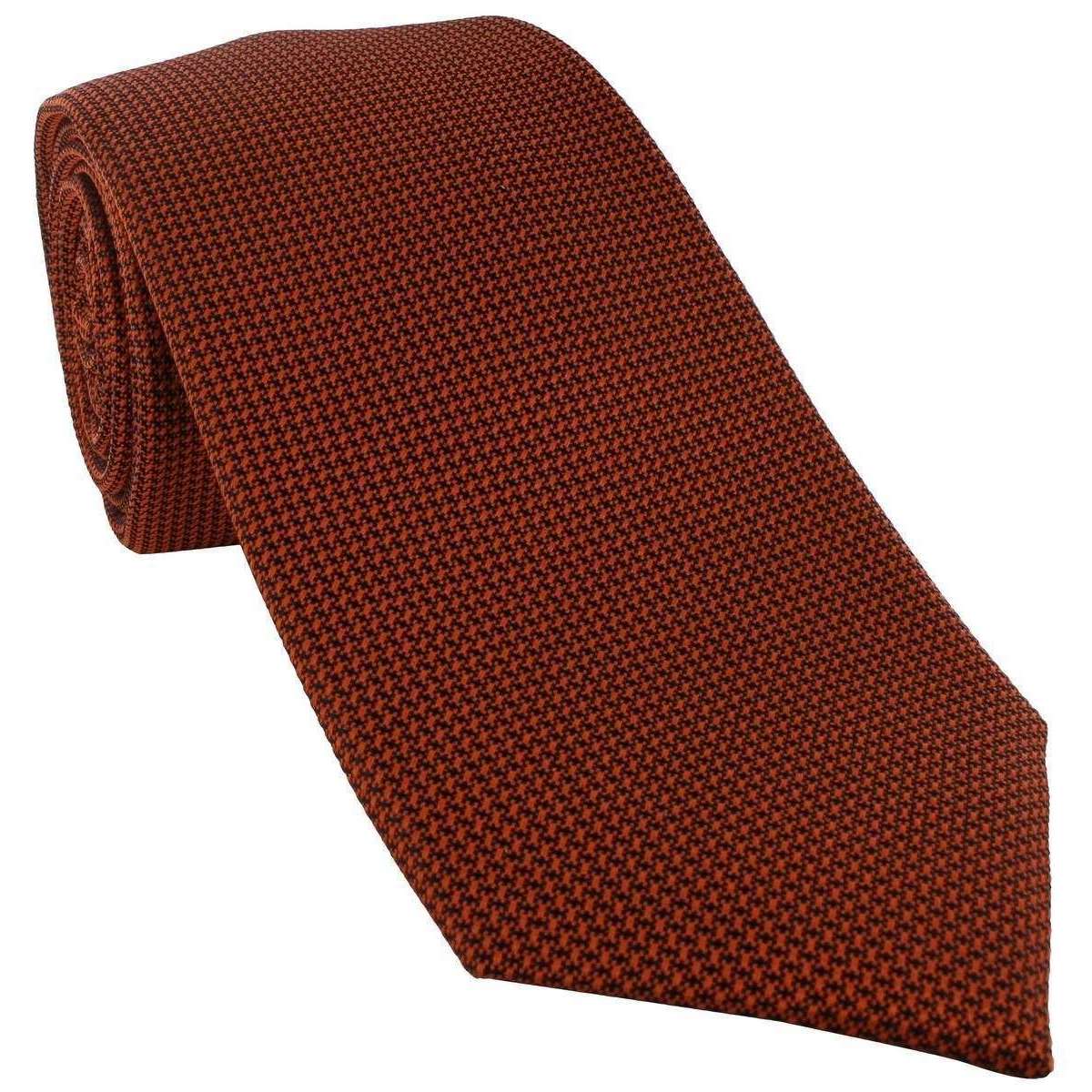 Michelsons of London Plain Silk Tie - Orange