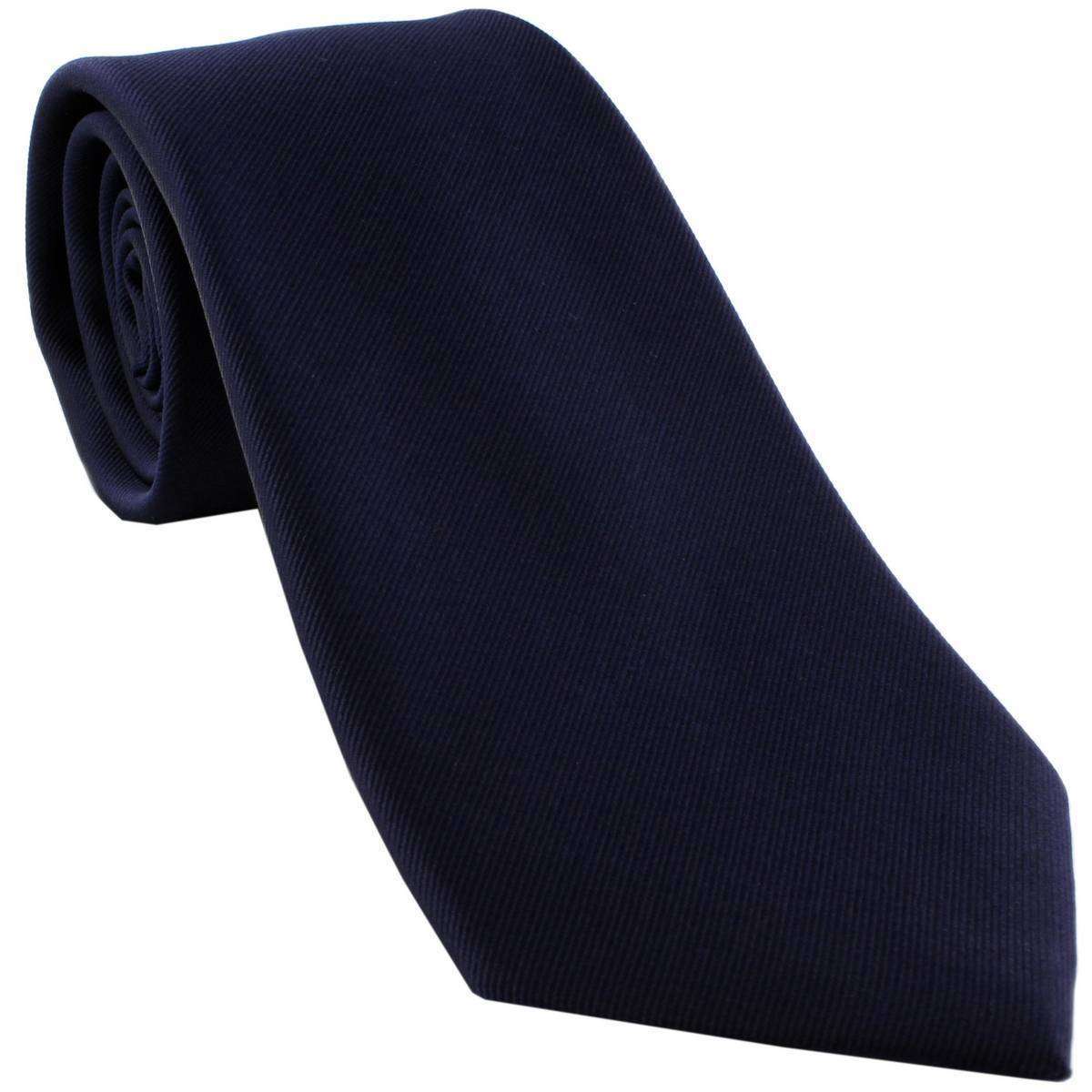 Michelsons of London Plain Twill Silk Tie - Navy