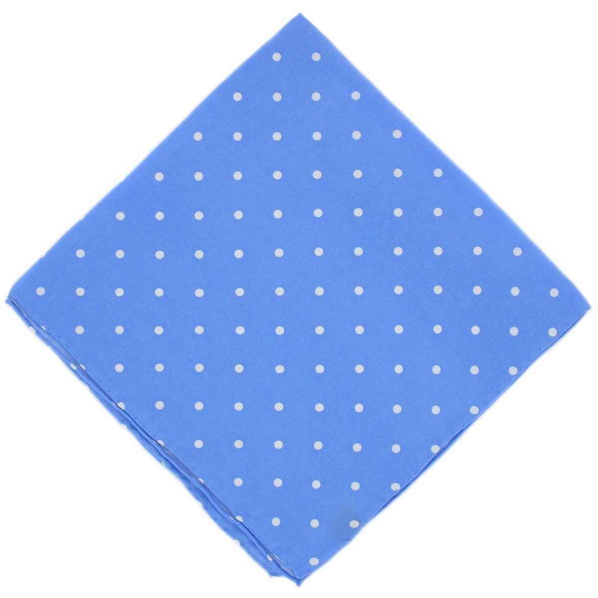 Michelsons of London Polka Dot Silk Handkerchief - Ice Blue