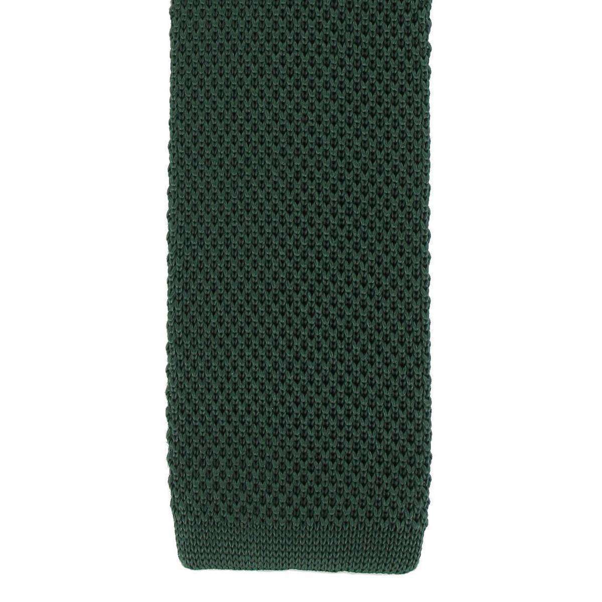 Michelsons of London Silk Knitted Skinny Tie - Green