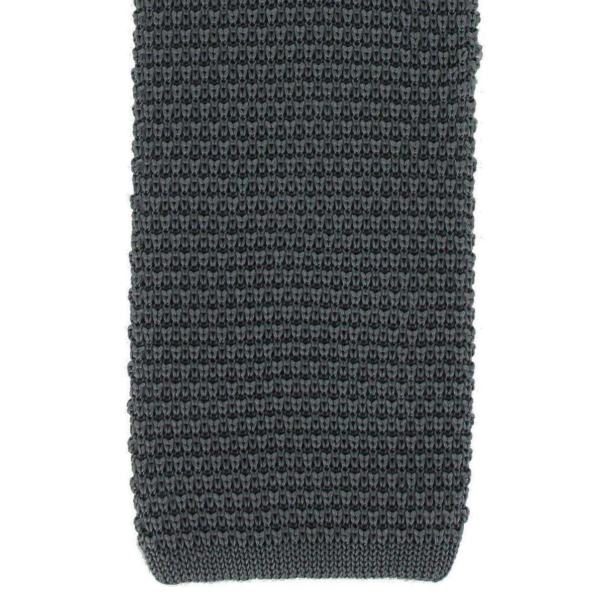 Michelsons of London Silk Knitted Tie - Charcoal