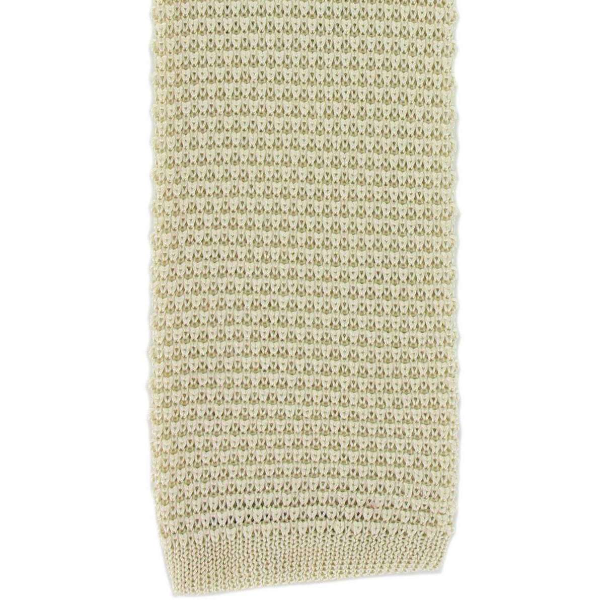Michelsons of London Silk Knitted Tie - Cream