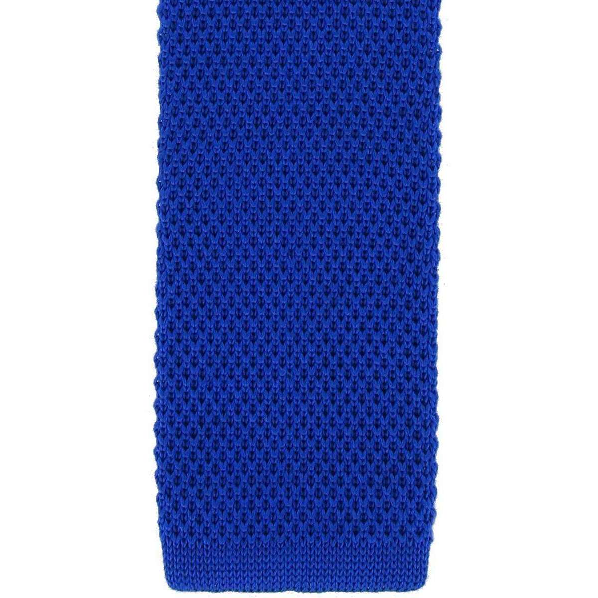 Michelsons of London Skinny Silk Knitted Tie - Blue
