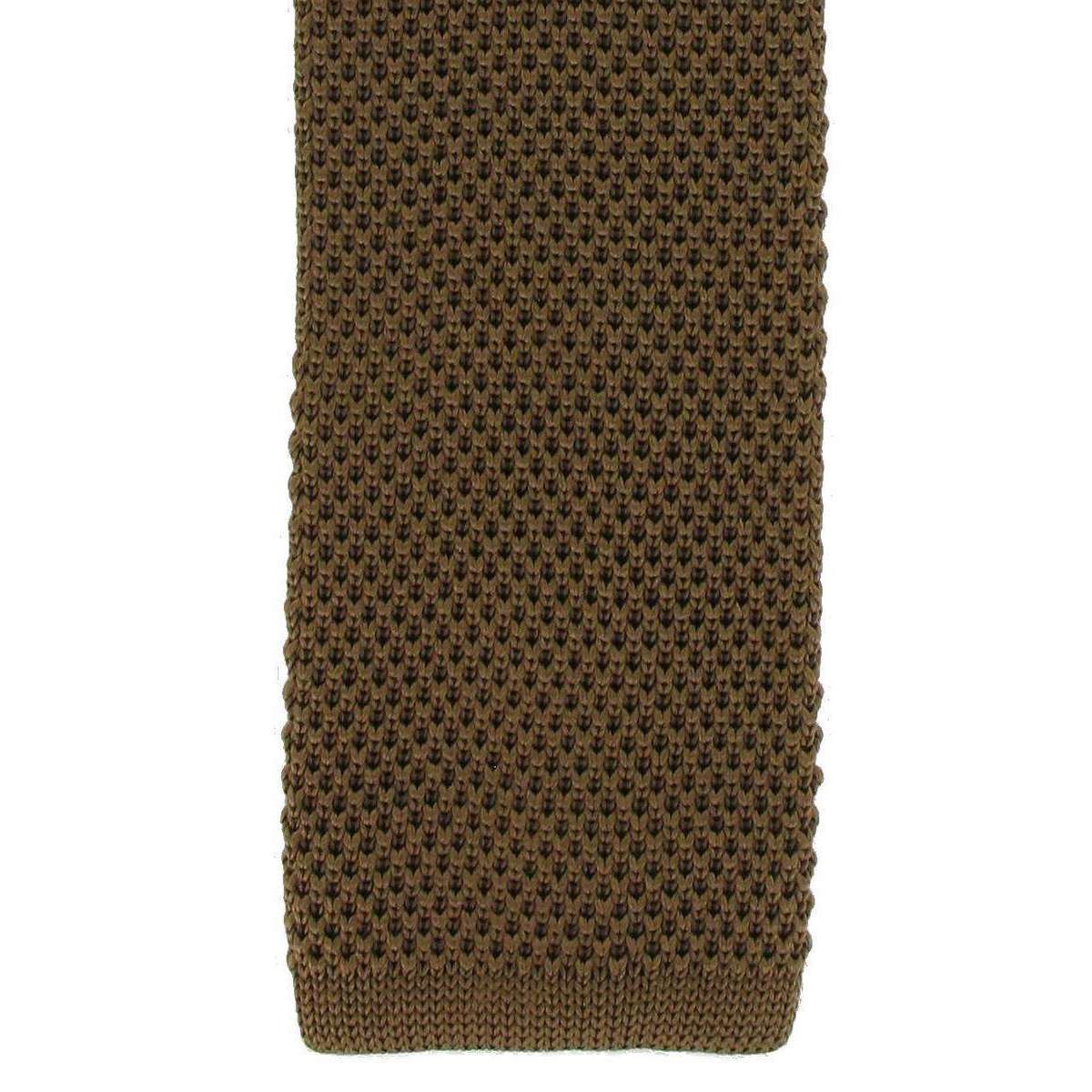 Michelsons of London Skinny Silk Knitted Tie - Brown