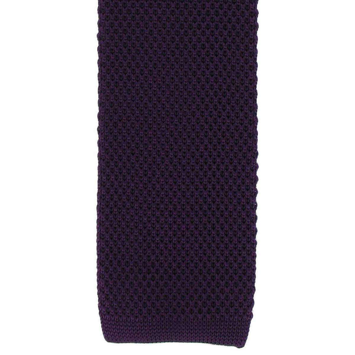 Michelsons of London Skinny Silk Knitted Tie - Purple