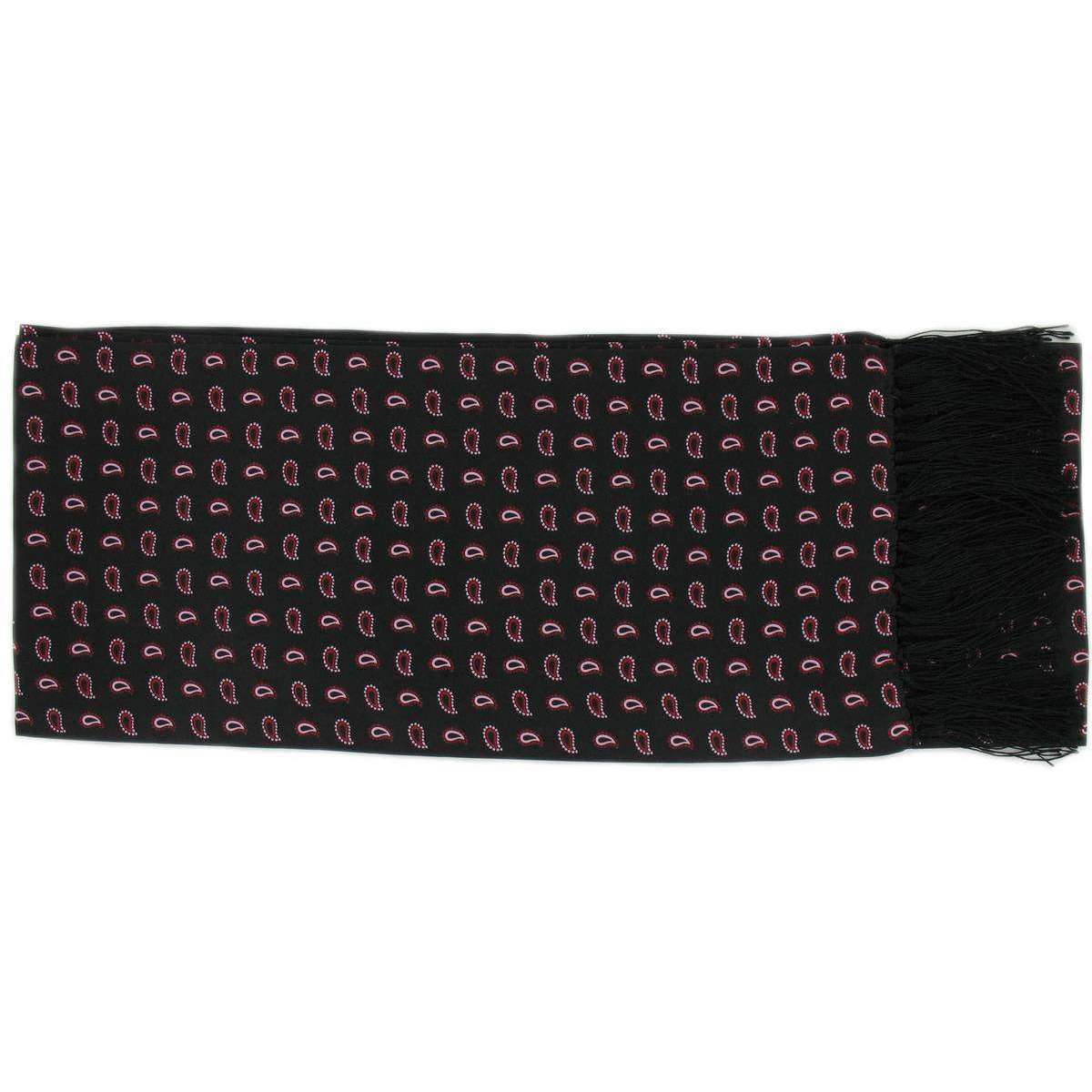 Michelsons of London Small Pine Silk Scarf - Black