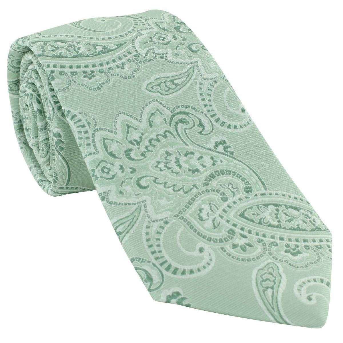 Michelsons of London Spring Paisley Silk Tie - Green
