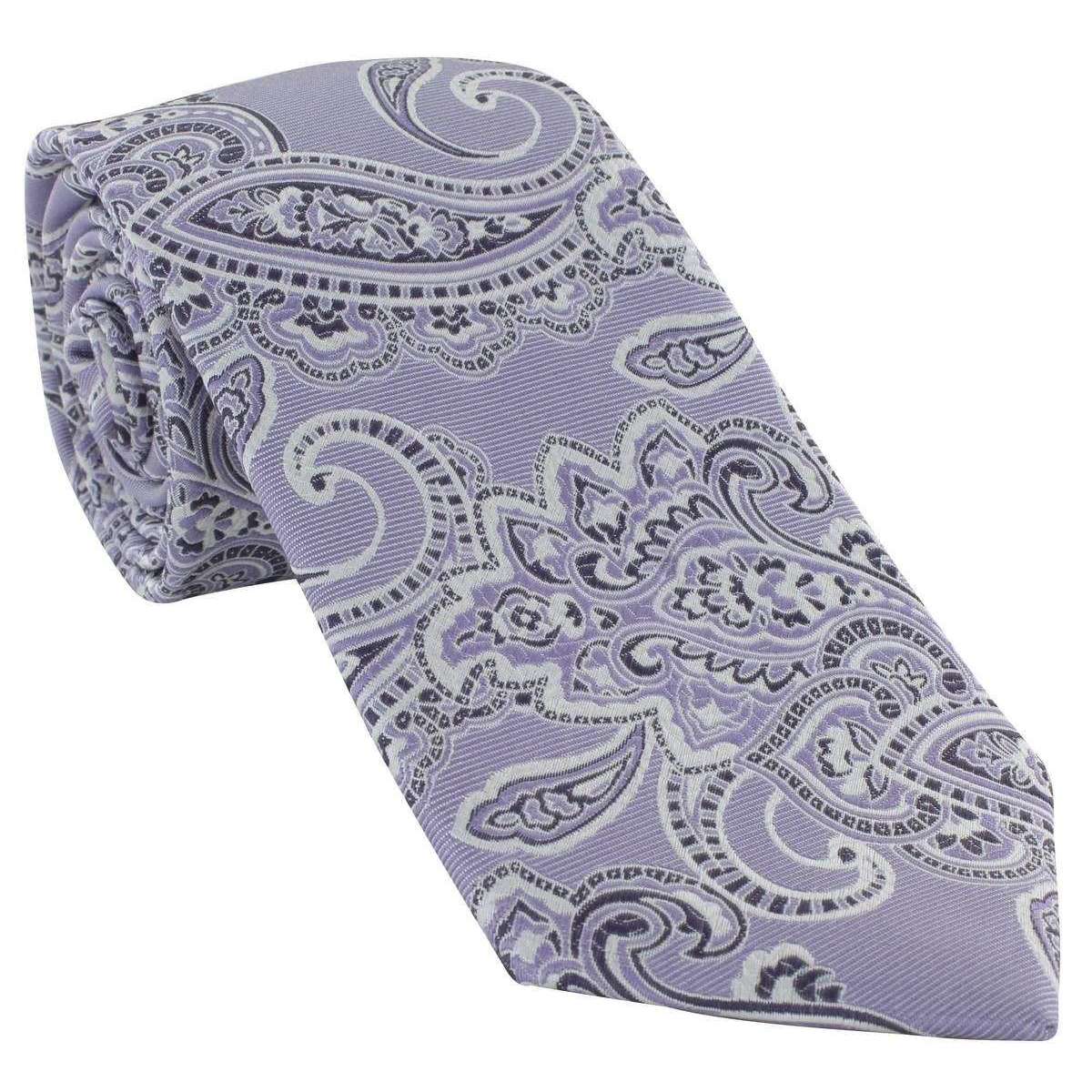 Michelsons of London Spring Paisley Silk Tie - Lilac