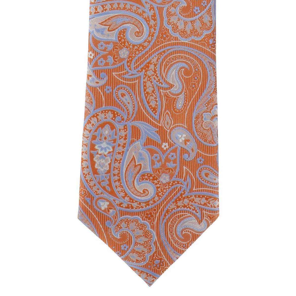 Michelsons of London Springtime Paisley Polyester Tie - Orange