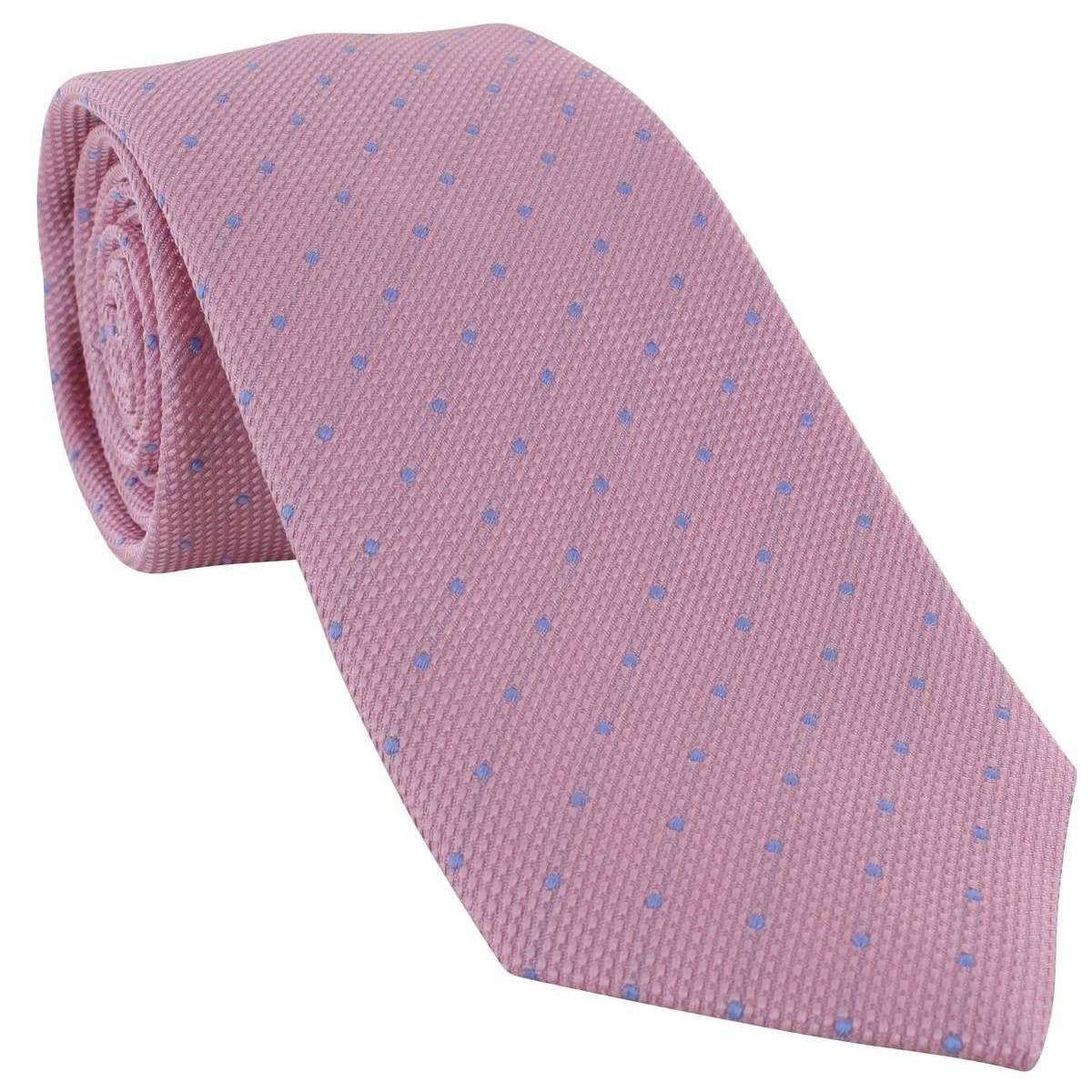 Michelsons of London Textured Dot Silk Tie - Pink