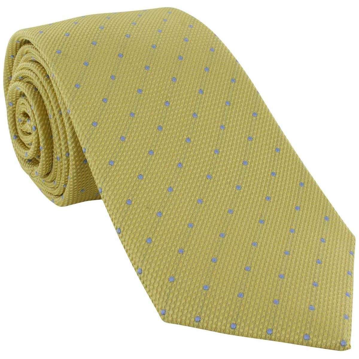 Michelsons of London Textured Dot Silk Tie - Yellow