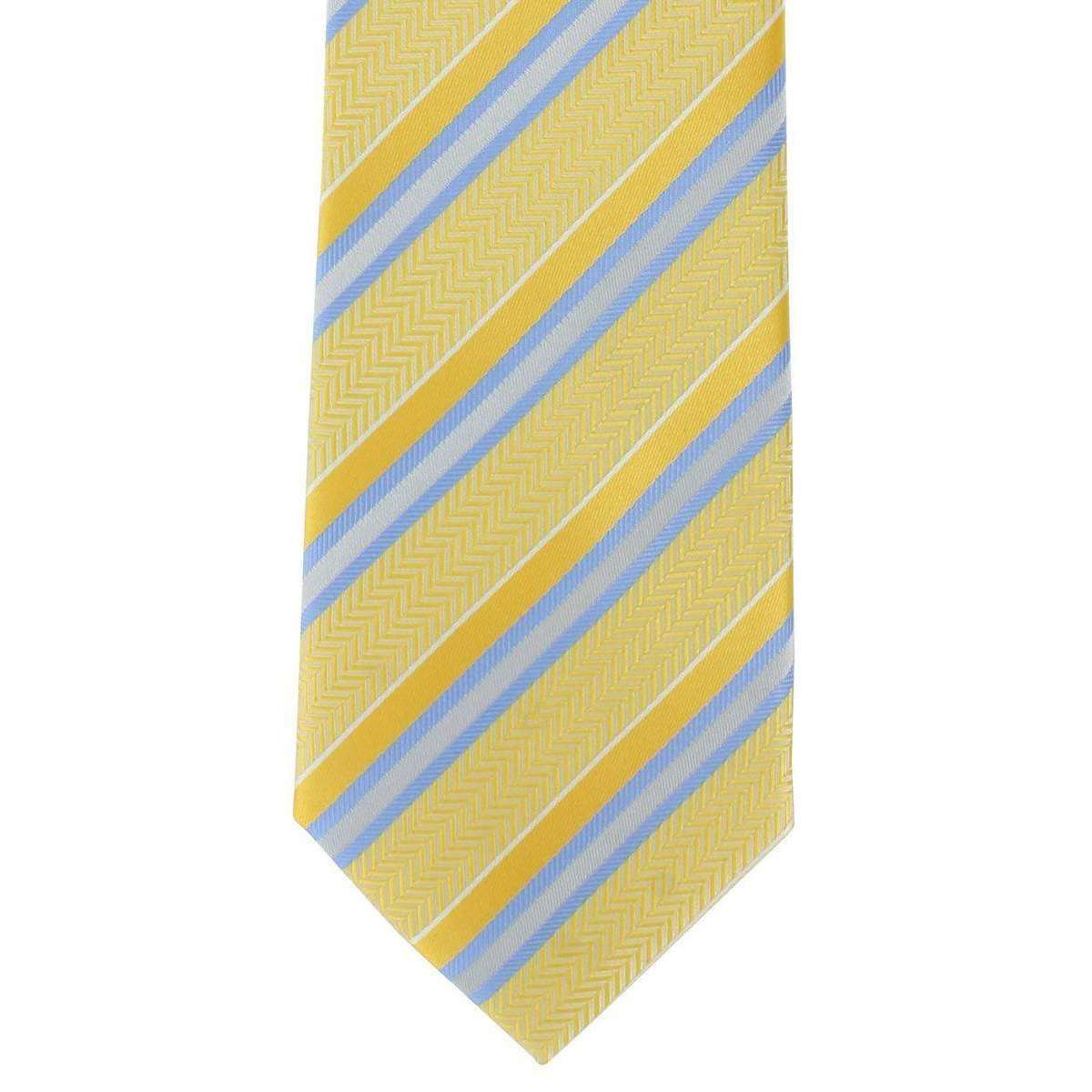 Michelsons of London Textured Stripe Polyester Tie - Yellow