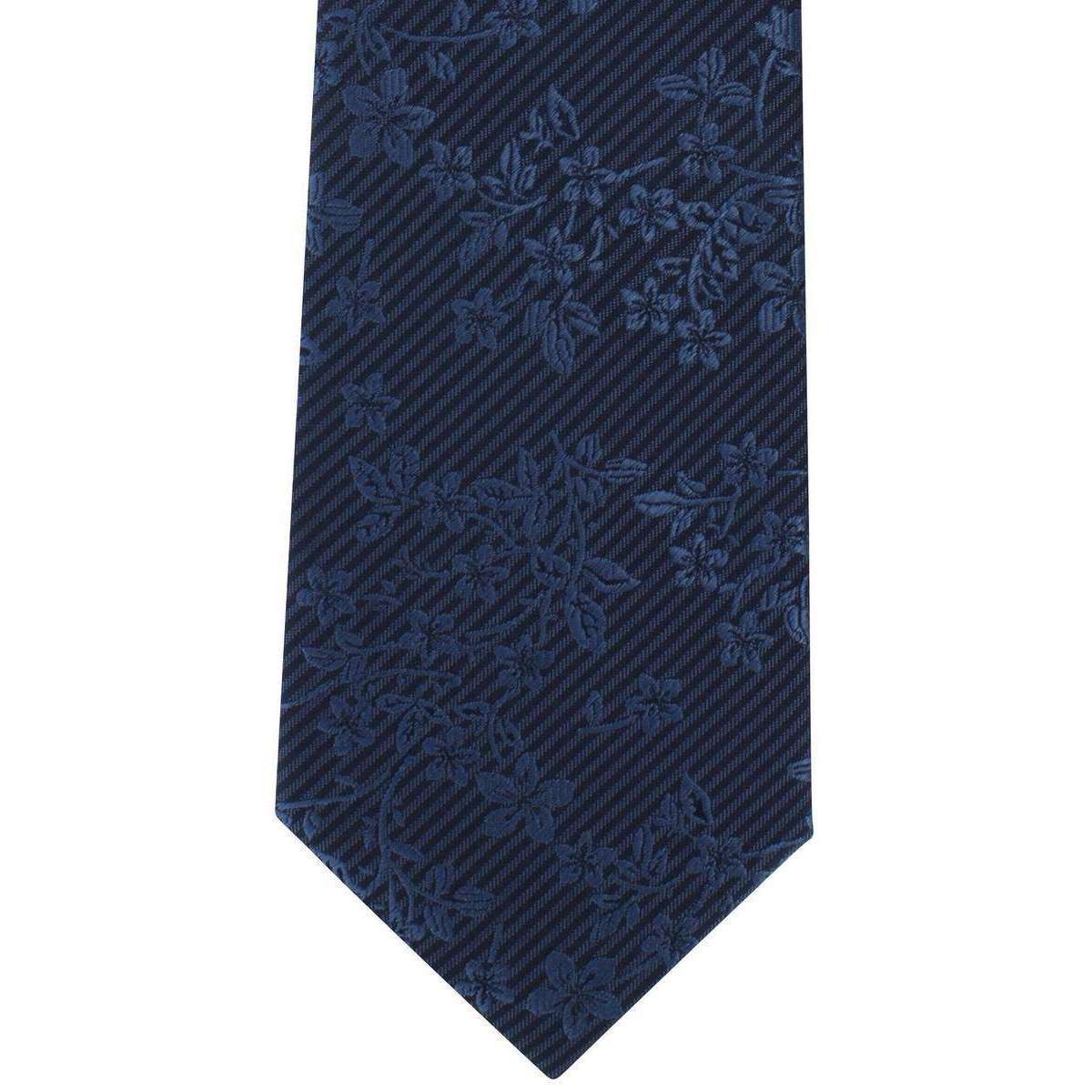 Michelsons of London Tonal Floral Polyester Tie - Blue