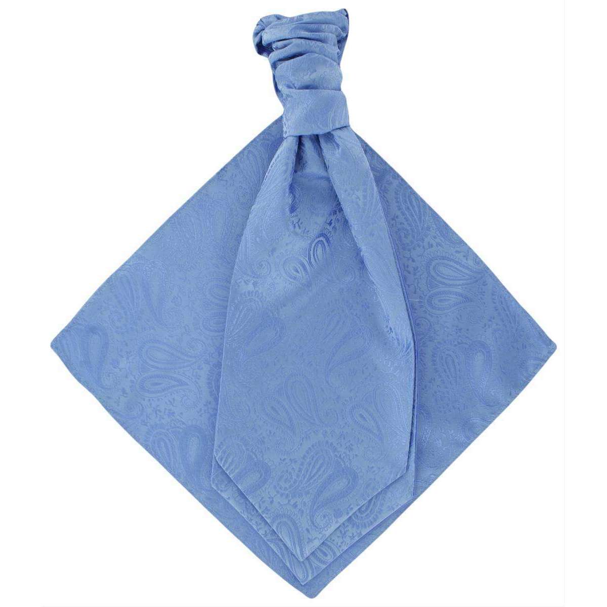 Michelsons of London Tonal Paisley Cravat and Pocket Square Set - Ice Blue